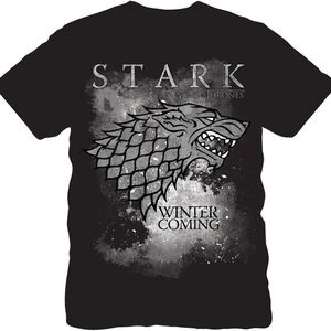 HBO's Game of Thrones Stark 'Winter Is Coming' Black Graphic Tee — Large